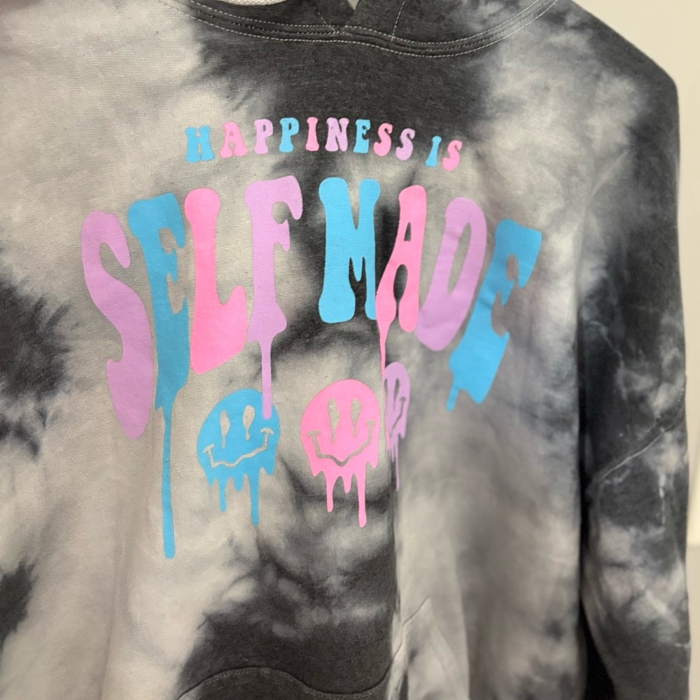 Tie-Dye Hoodie with Graphic Print - Picture 4 of 8
